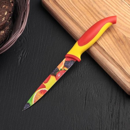 Kitchen knife with anti -wagoning coating of the “fruits” shares, blade 12 cm
