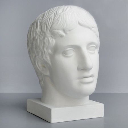 Gypsum figure Doriphore head, 21 x 29 x 35 cm