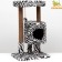 House for cats with a claw "Round with a site", 52 x 52 x 95 cm, zebra