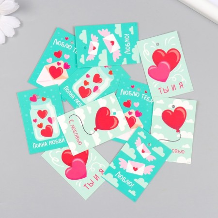 Cardboard "Love" set 10 pcs (5 types) 4x6 cm-1