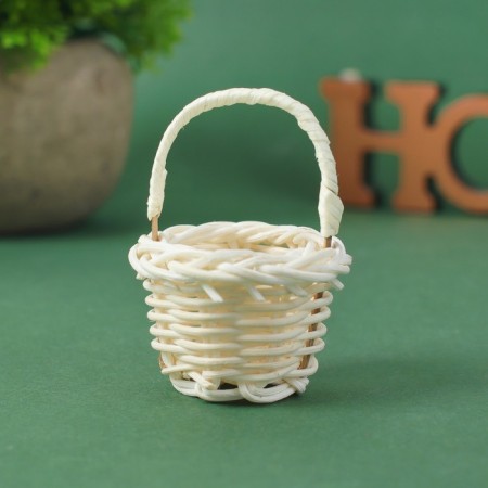 Puppet miniature "Basket", white color