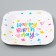 Disposable plate of square paper "Happy Birthday", stars, 16.5x16.5 cm