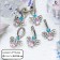 Suspension "Buke with openwork wings", the color of pink blue in silver
