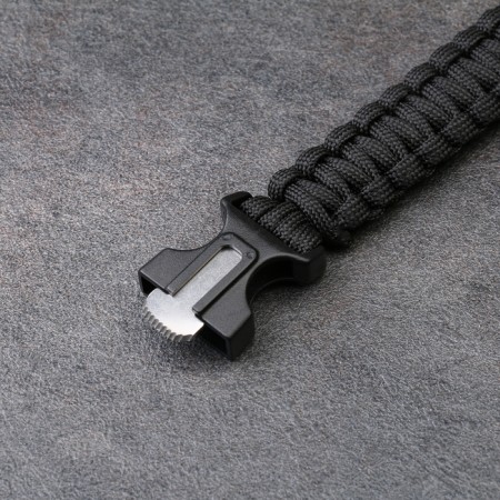 4B1 survival bracelet (paracord, compass, whistle, fire), black-4