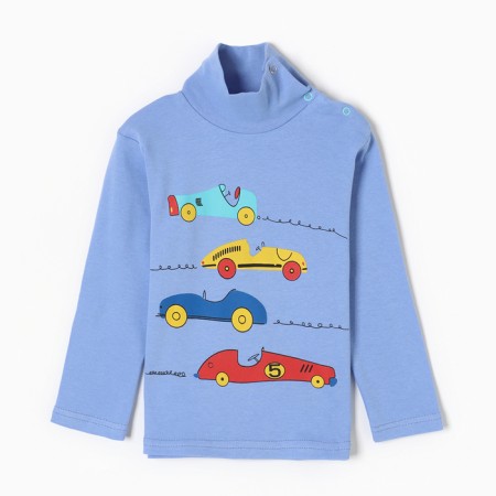 Turtleneck for boys, blue color, height 98 cm