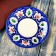 Tea couple of Rishtan ceramics "Flowers", 100 ml, (plate 10cm, cup 7.5cm), blue