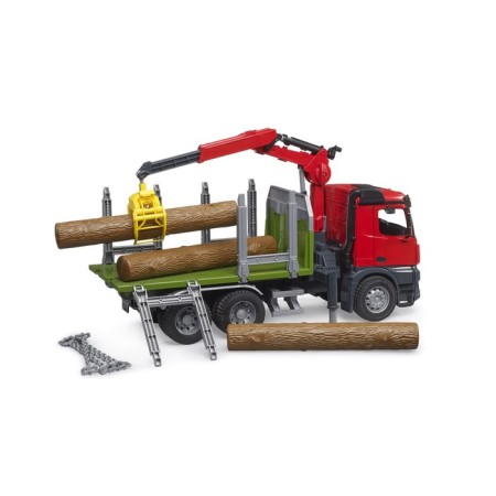 Bruder Mercedes truck for forest transportation, with logs-3