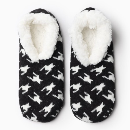 Women's socks with fur inside "Goose foot", black color, rr 36-40
