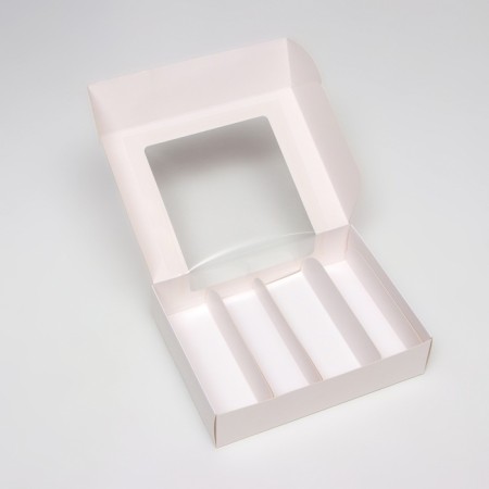 The box is folding, under 4 eclairs, white, 20 x 15 x 5 cm-2