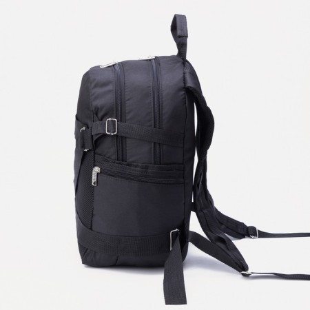 Male backpack on a zipper, 5 outer pockets, ZFTS, Black Color-1