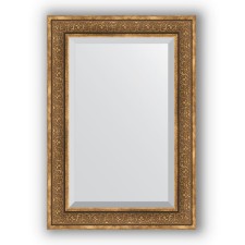 Mirror with fatset in the baguette frame - Bronze monogram 101 mm, 69 x 99 cm, evoForm