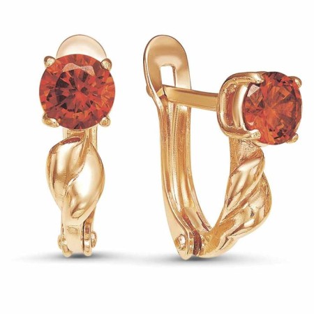 Earrings "Sweetness", gilding, red color