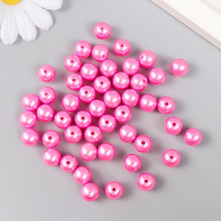 Set of beads "needlework" plastic, diameter 10 mm, 25 g, bright pink-1