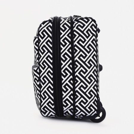 Small suitcase 52 l (s) "Factory Cartes", lightning department, external pocket, 2 wheels, black/white color-2