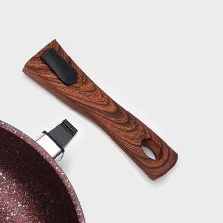 Granit Ultra Red, D = 26 cm pan, removable handle, glass cover, anti -stick coating, brown color-4
