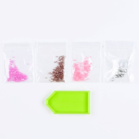 Set for creativity. Bead jewelery. Glass "Tender Peonies"-2
