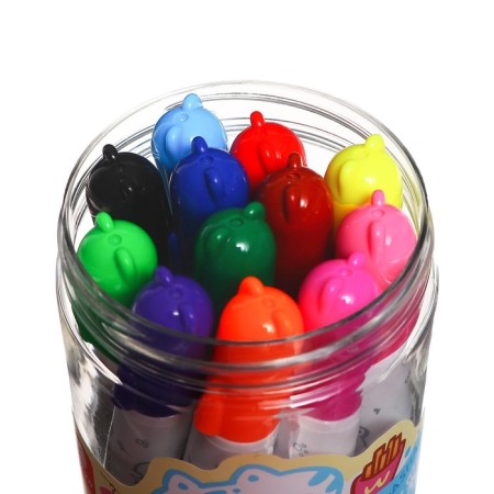 Flomasters 12 colors in a plastic tube with a handle "Mishka"-4