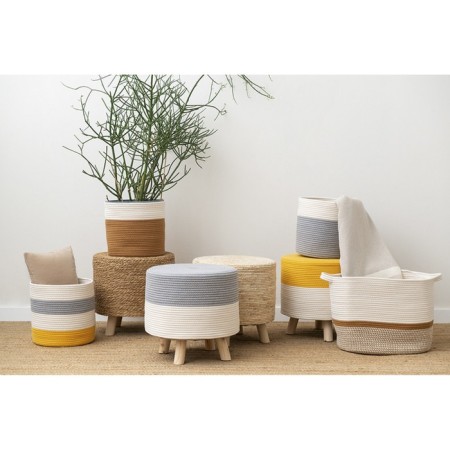 Puff Devy, 400 × 400 × 400 mm, beige / gray color-5