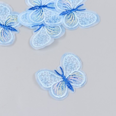 Decor for creativity Textile embroidery "Blub blue" 4.5x4 cm