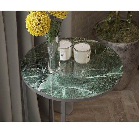 Journal table "Austin UV", 450 × 450 × 705 mm, color green marble-2