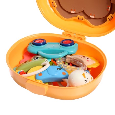 A set of rattles in a “owl” container 8 pieces in a set-14