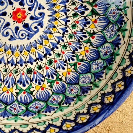 Largan Rishtan ceramics "Patterns", 33 cm, blue, deep-4