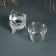 Climber Plastic, glass for 1 candle "droplets" silver 7x6x6 cm