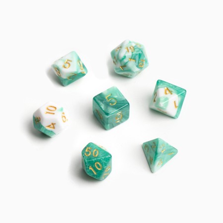 Cubes set for D&D (Dungeons and Dragons, DND) "Game time", Series: D&D, 7 pcs, marble-1