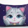 Children's bag for a girl "Tender cat", eco-leather, blue, 16x11 cm