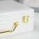 Casket to the leatherette for jewelry "banged" snow -white 8.5x23.5x19 cm