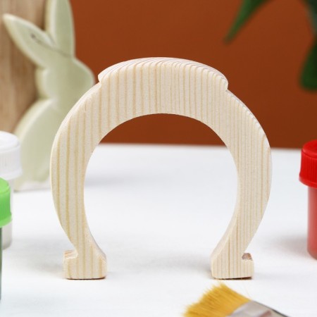 Barrot for creativity "horseshoe", small, 6.6 x 6.6 x 1.2 cm, pine