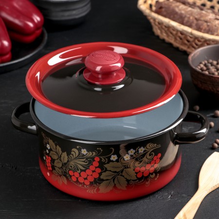 Pan, 2 l, metal cover, plastic handle, induction-2