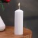 Candle-cylinder with ribs, 4x12cm., White