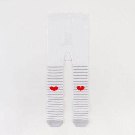 Pantyhose crumb I “love mom and dad”, white color, height 98-104 cm-1