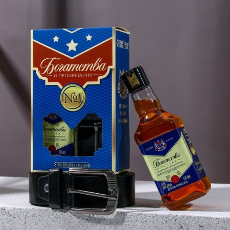 Gift set of cosmetics "Wealth and prosperity!", Soul gel 250 ml and belt, Hard Line