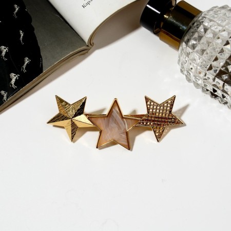 Hair hair clip "Geometry" stars, 9 cm, gold