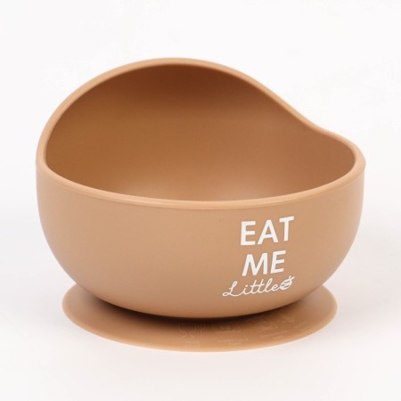 Set for feeding: bib, plate on the suction cup, spoon, m & b, beige-7