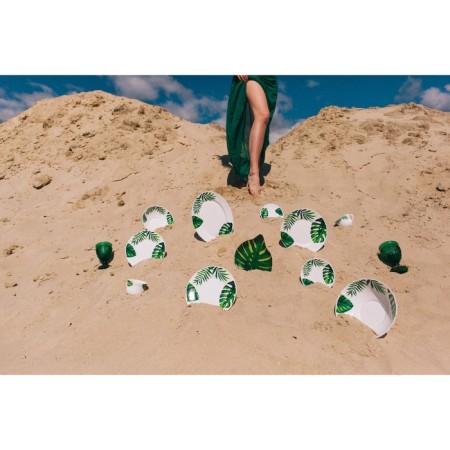 The plate deep shade "Fern sheet", 600 ml, d = 17.5 cm, glass ceramic, white color-5
