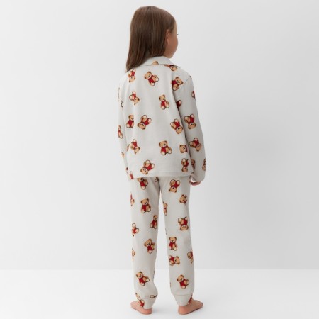 Новый год. Пижама детская (рубашка и брюки) KAFTAN "Мишка в шарфе" р.28 (86-92)-3