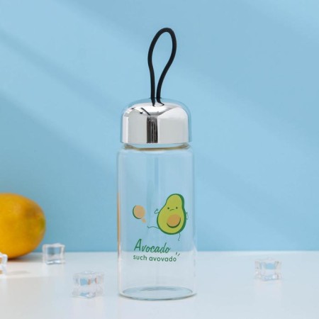 Water bottle "Avocado", 380 ml, h = 15 cm, MIX drawing