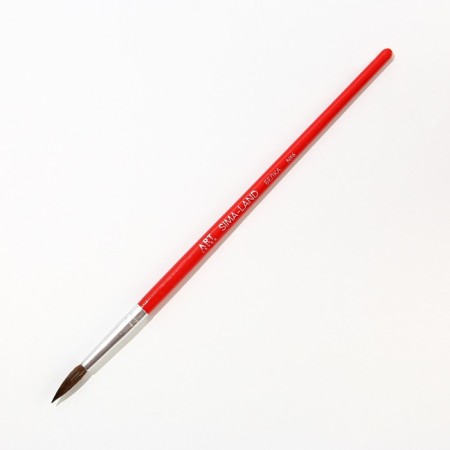 Brush for drawing from hair protein Round No. 6 short handle-1