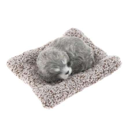 Toy on a car panel, a dog on a pillow, gray color-1