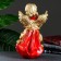 Figure "Angel in a dress assorted with a bouquet" gold 20x20x35cm