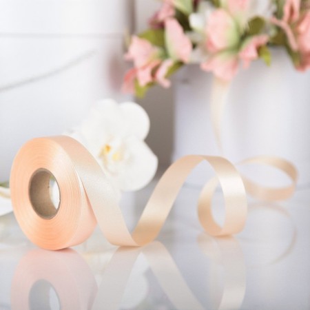 Ribbon for decor and gifts, cream, 2 cm x 45 m