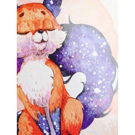 Sketchbook A5, 64 sheets on the crest "Fox", solid cover, glossy lamination, block 100 g/m2-4