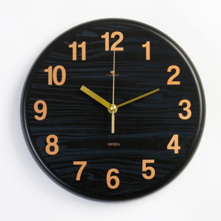 Watch walls, series: "Classic", discrete move, d = 27 cm, black