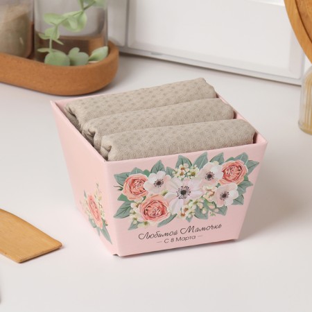 Set of towels Ethel "Favorite Mom" ​​35x60 cm - 3 pcs, 100% cotton
