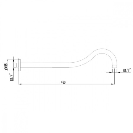 Holder for the tropical shower Lemark LM4787G, 460 mm, color gold-1