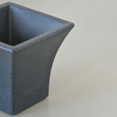 Kashpo for flowers "Crown" 40x40x35 cm, 10 l, color black marble-1