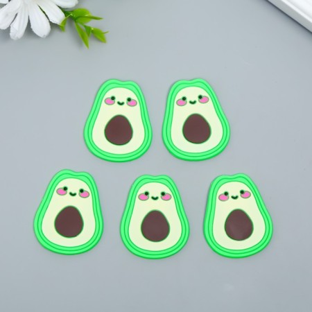 Decor for creativity rubber "Avocado with face" set 10 pcs mix 4.5x3.5 cm